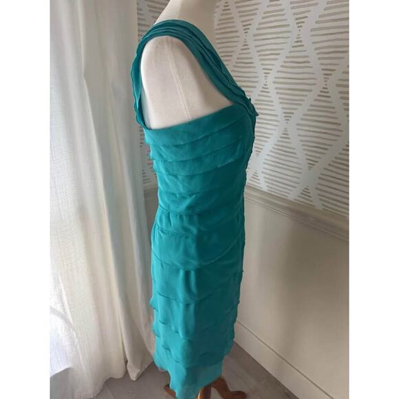 Max And Cleo Women’s Size 6 Medium Bluesail Scalloped Ruffle Party Mini Dress - Picture 4 of 6